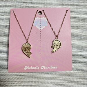 Melanie Martinez K-12 Best Friend Necklace Set 18.5 in Chain Gold Finish NWT